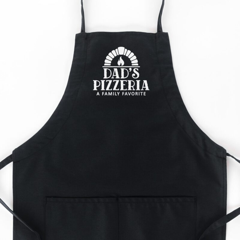 a Personalized Pizza Oven Butcher Apron in black