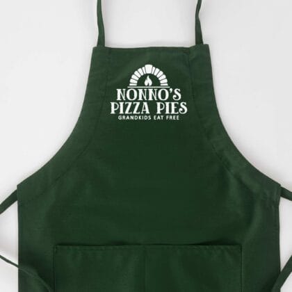 a Personalized Pizza Oven Butcher Apron in green