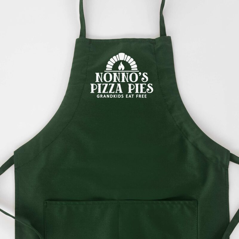 a Personalized Pizza Oven Butcher Apron in green