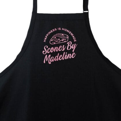 a Premium Personalized Scone Baking Apron in black