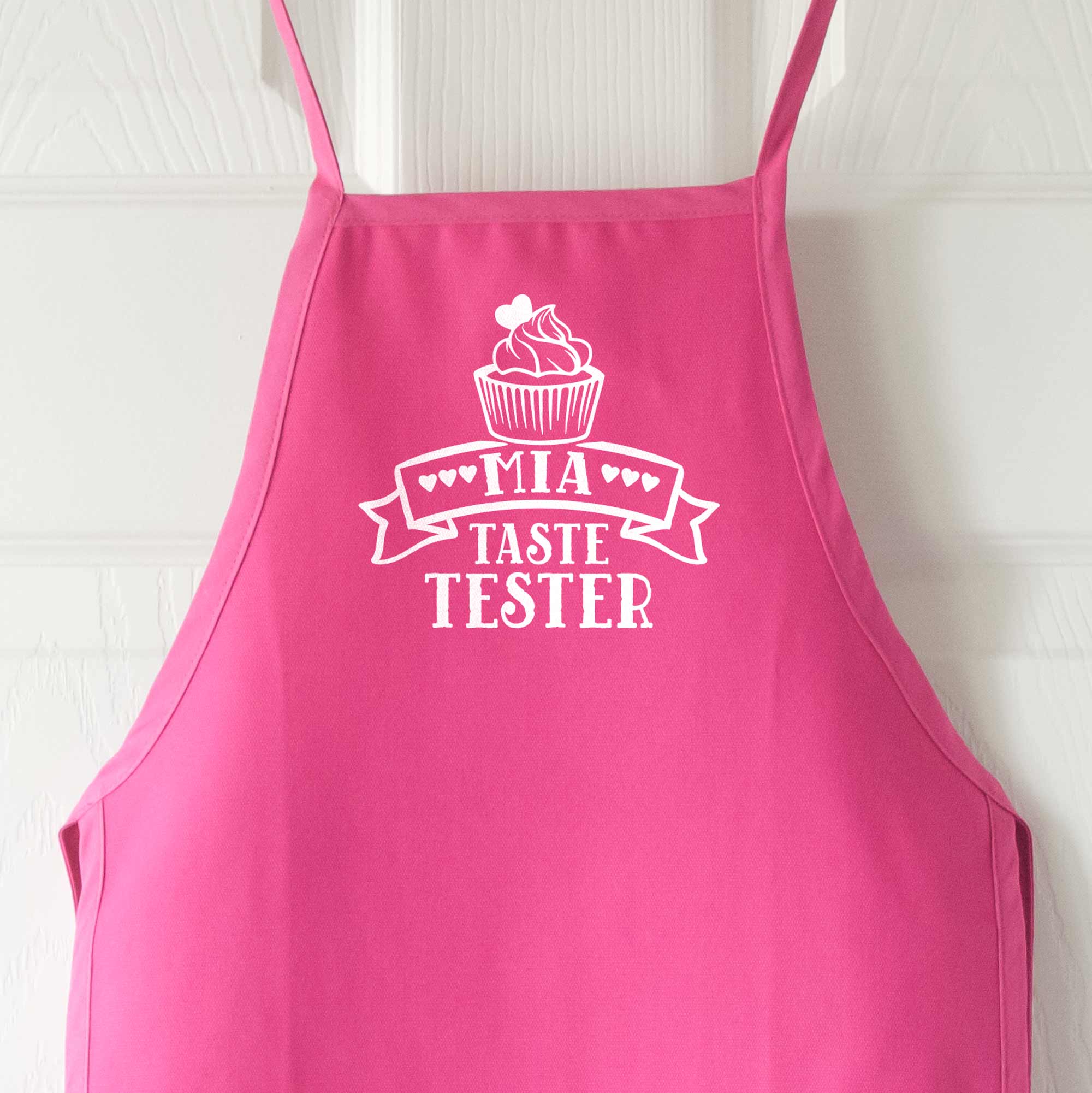 Personalized Taste Tester Cupcake Apron hot pink