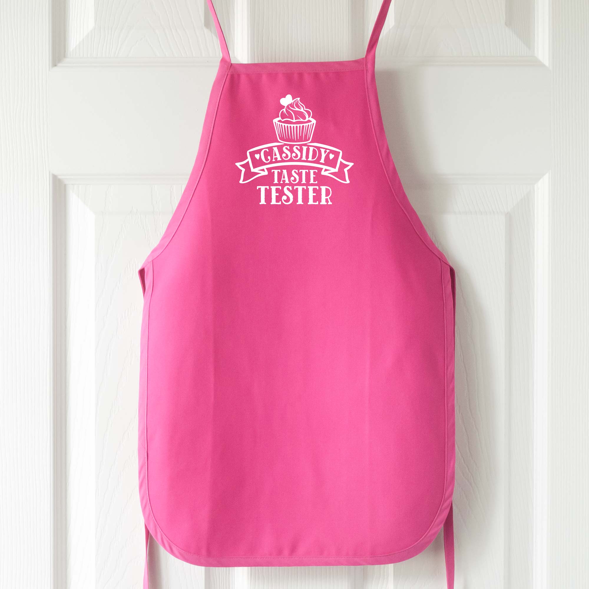 Personalized Taste Tester Cupcake Apron hot pink