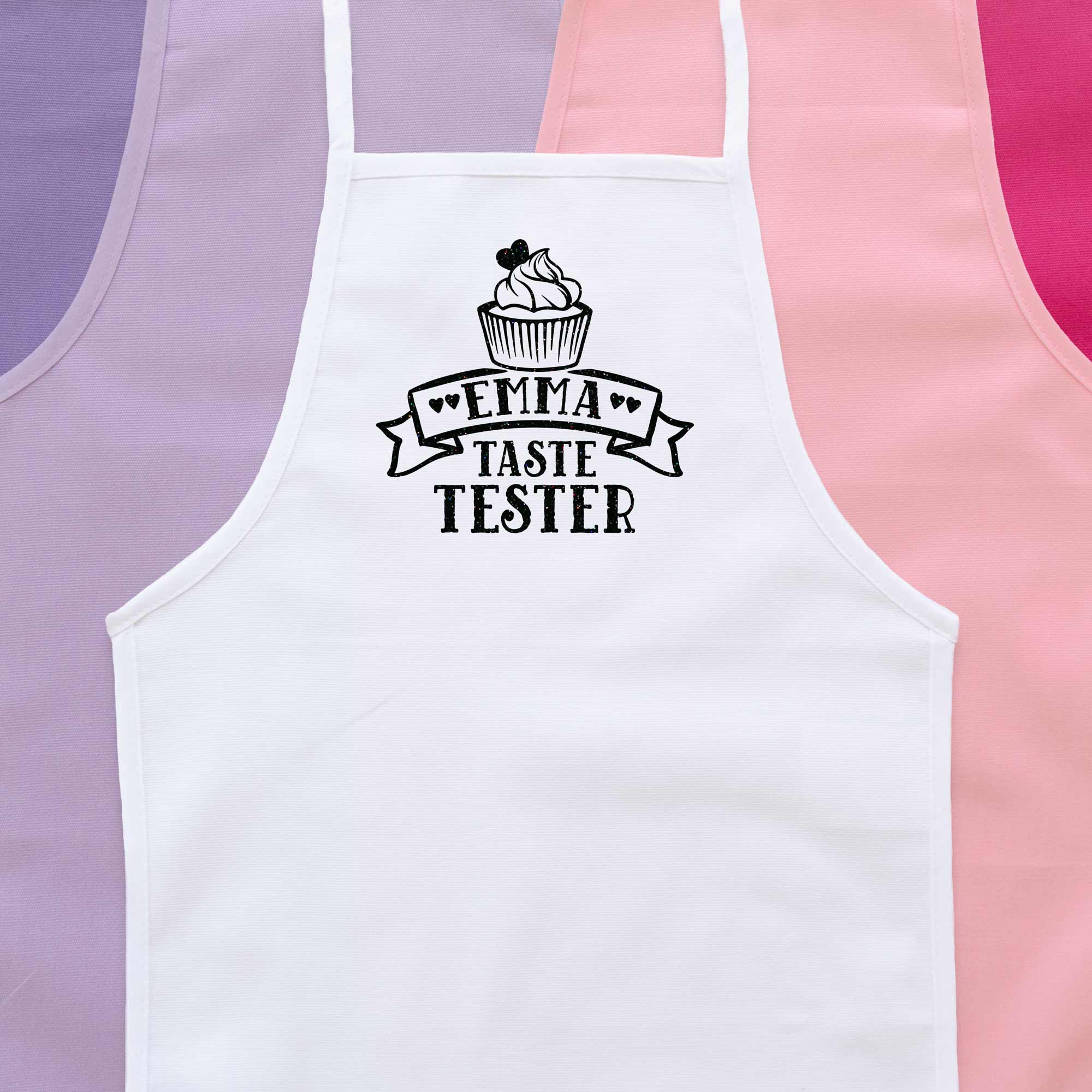 Personalized Taste Tester Cupcake Apron white