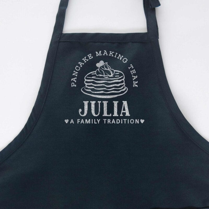 a Personalized Pancake Apron in navy