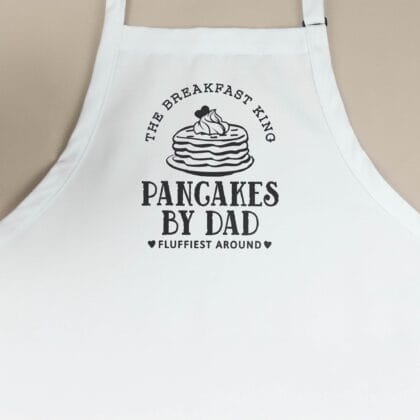 a personalized pancake apron in white