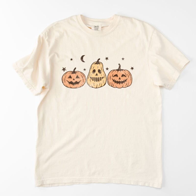 a Jack-O-Lanterns Halloween Tee in Ivory
