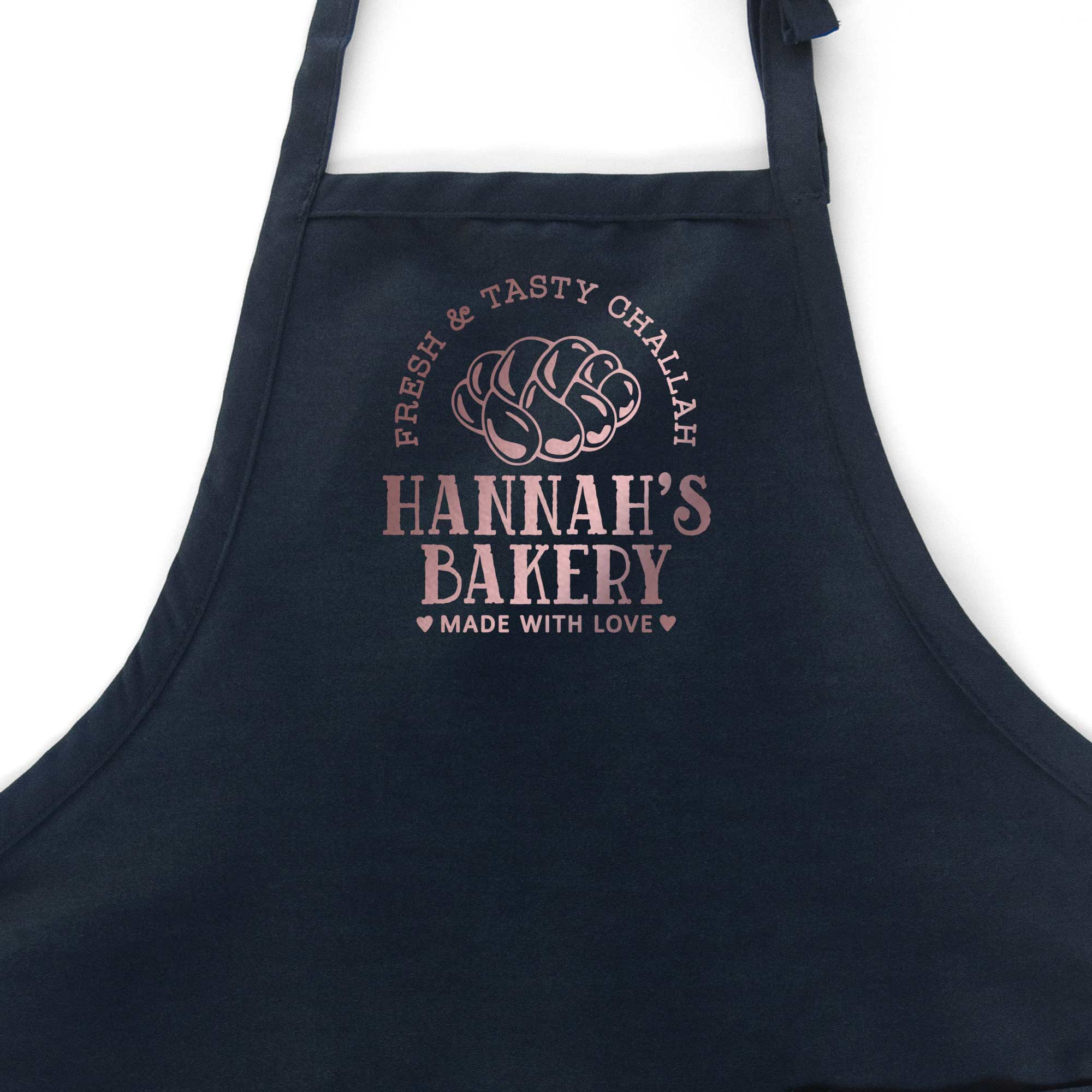 a Personalized Challah Apron in navy