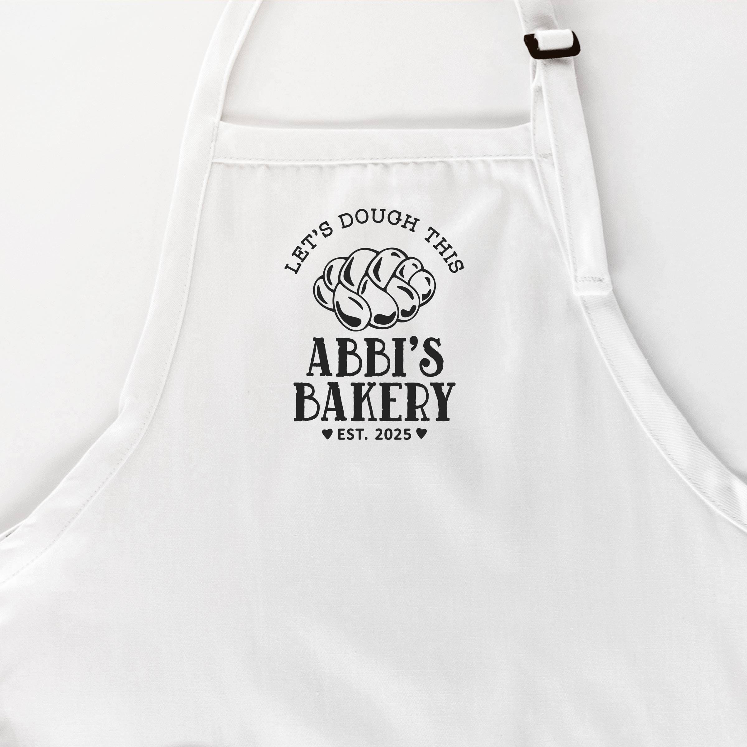 a Personalized Challah Apron in white