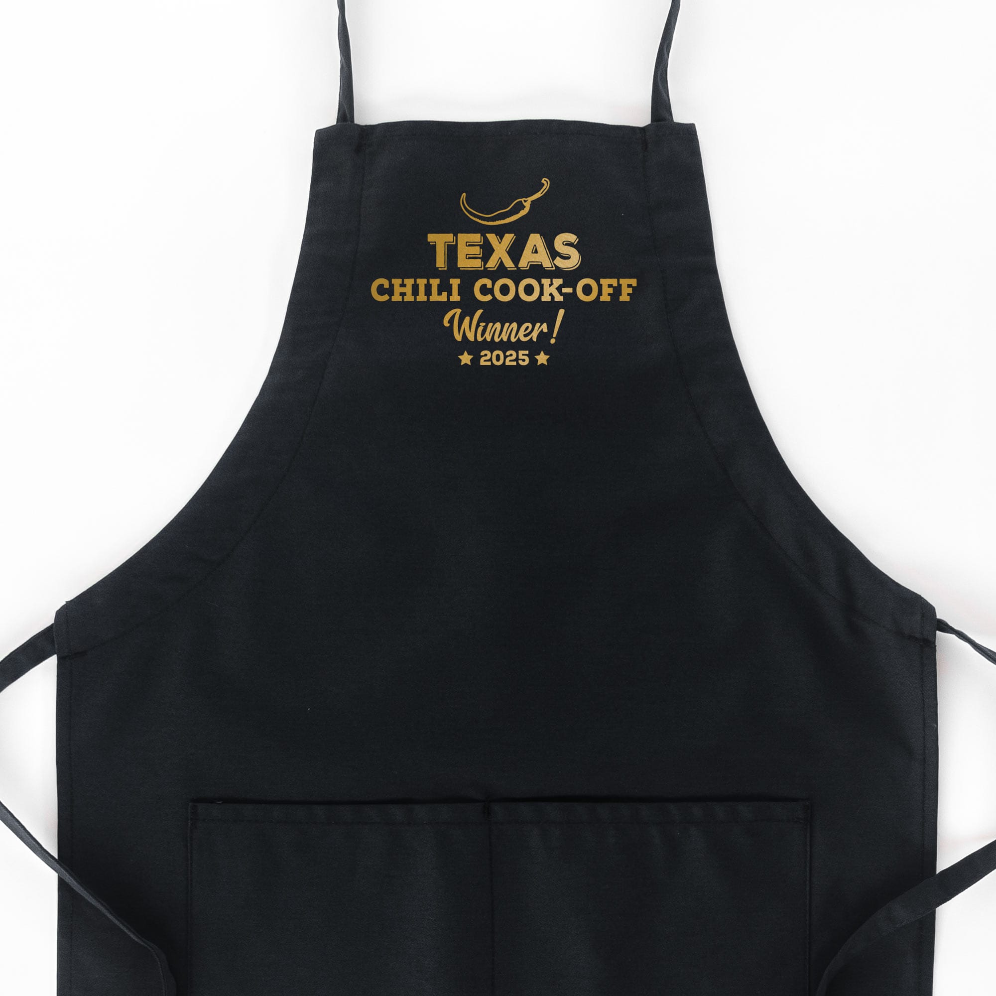 a Personalized Butcher Chili Cook-Off Winner Apron in black