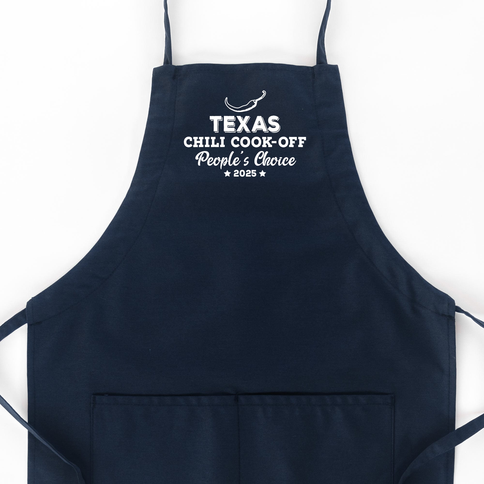 a Personalized Butcher Chili Cook-Off Winner Apron in navy