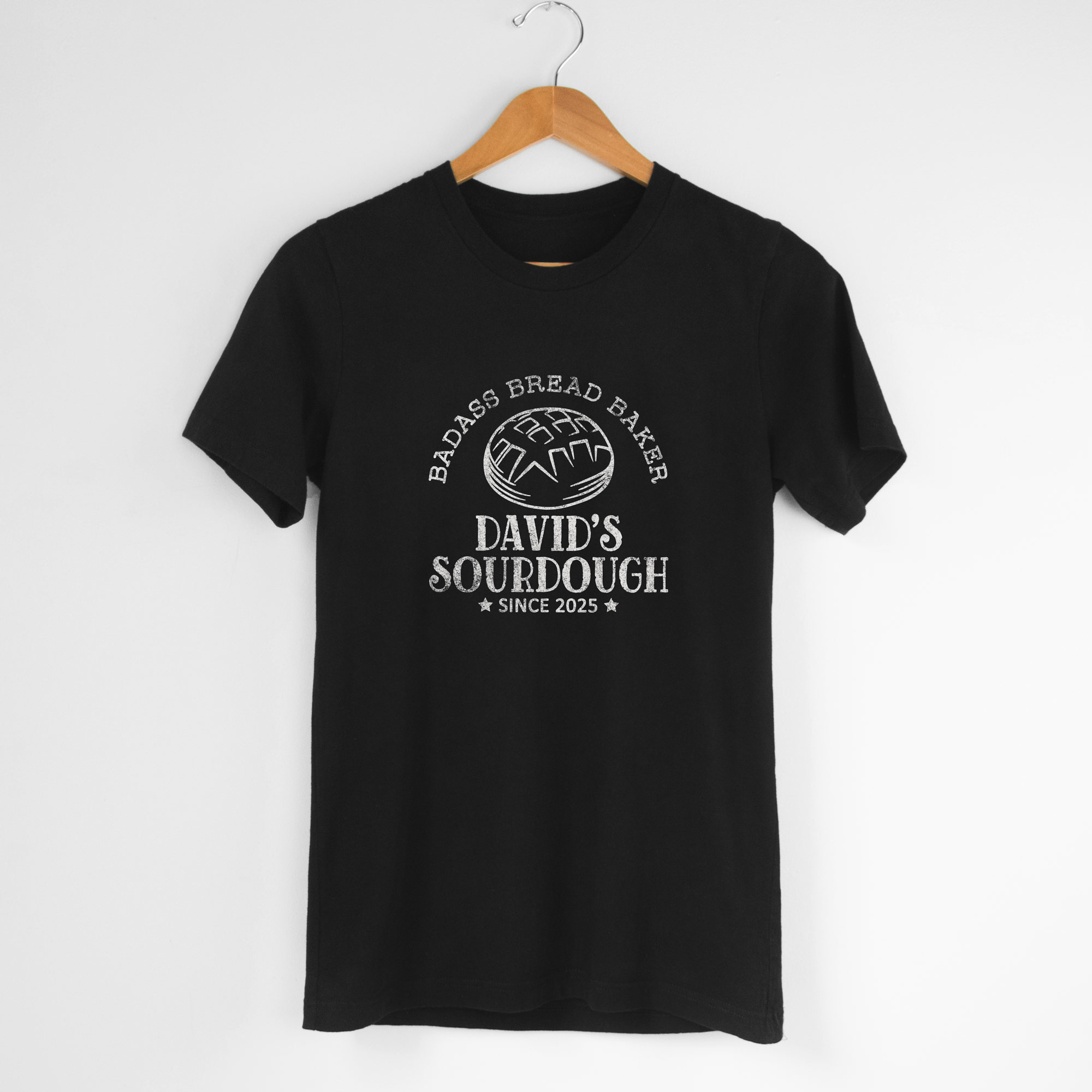a Personalized Sourdough T-Shirt in black