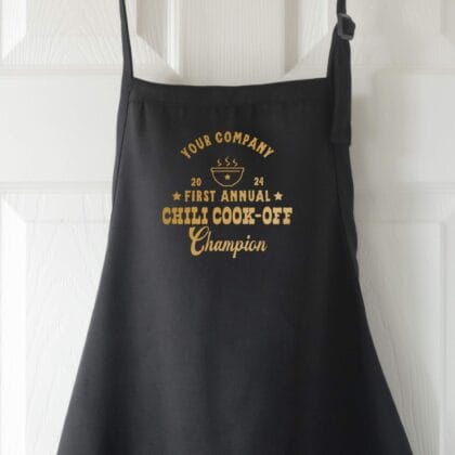 A Custom Western Chili Cook-Off Winner Apron in black