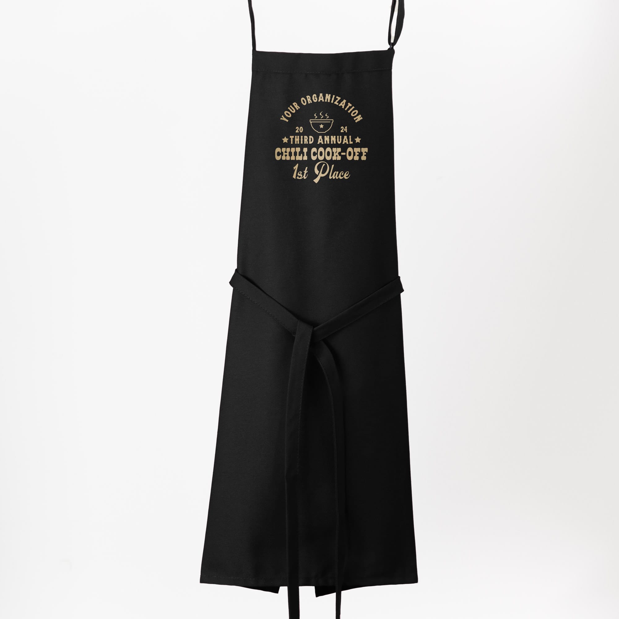 A Premium Custom Western Chili Cook-Off Winner Apron in black