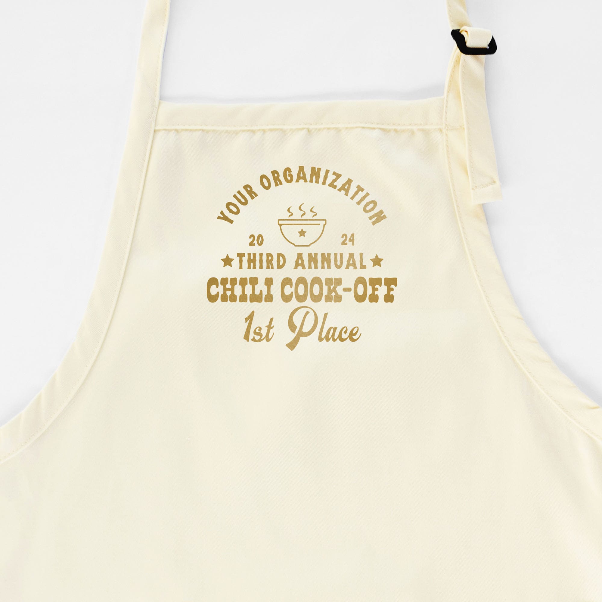 A Custom Western Chili Cook-Off Winner Apron in natural