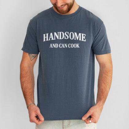 a man wearing a Handsome Cook Shirt in denim