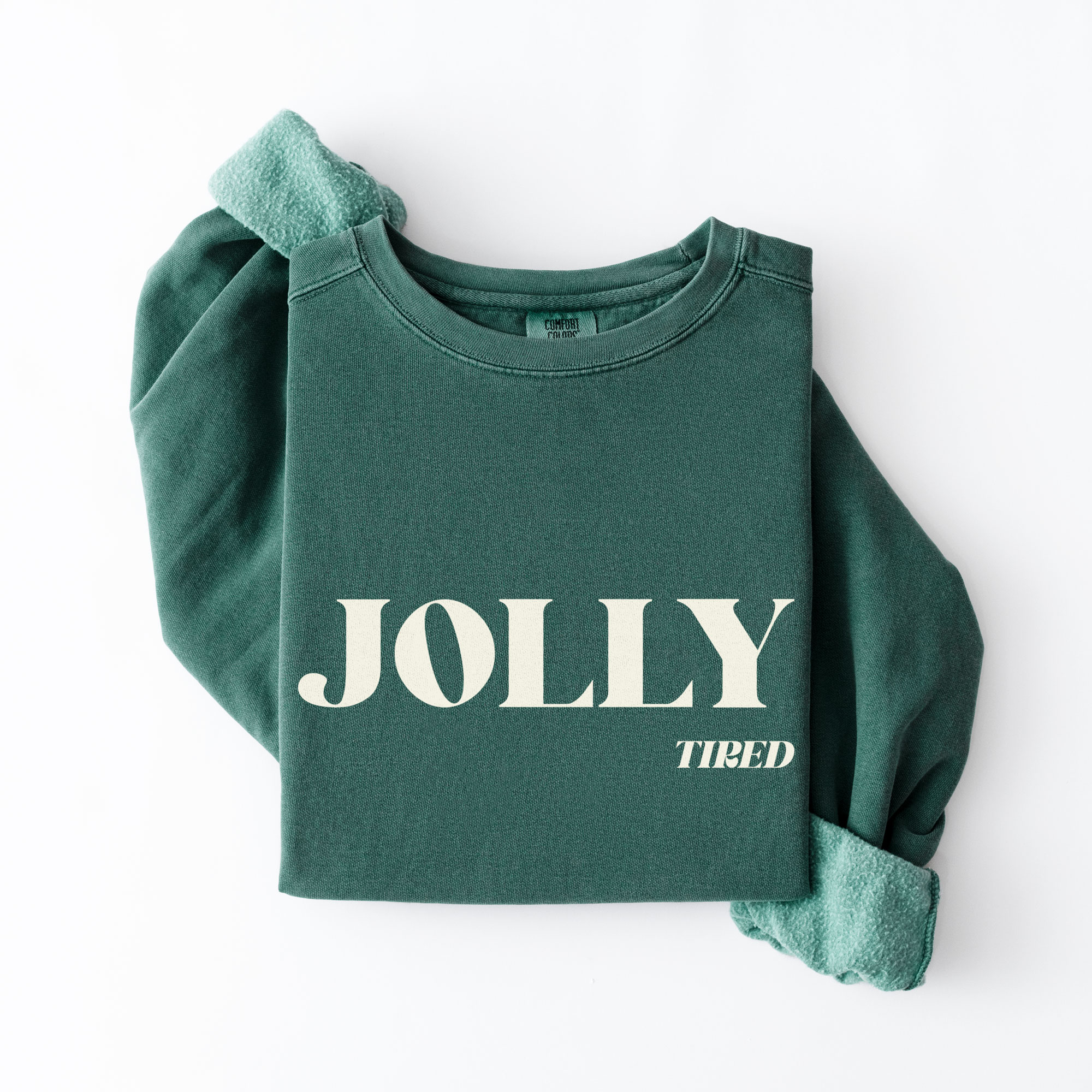 a Jolly Tired Sweatshirt in Blue Spruce
