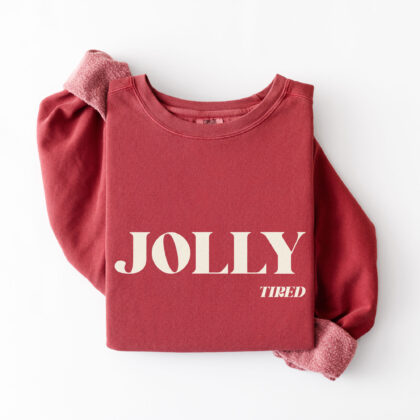a Jolly Tired Sweatshirt in crimson