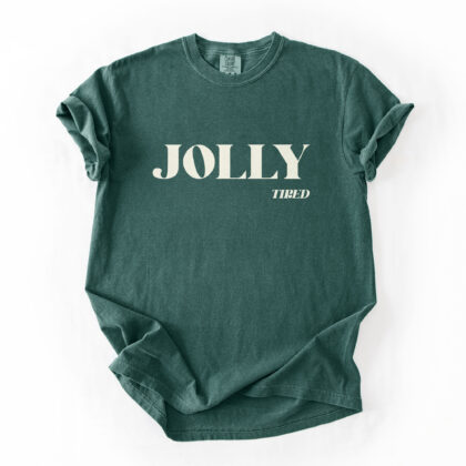 a Jolly Tired T-Shirt in blue spruce
