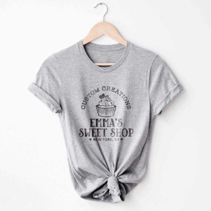 a Cupcake Baking T-Shirt in athletic heather