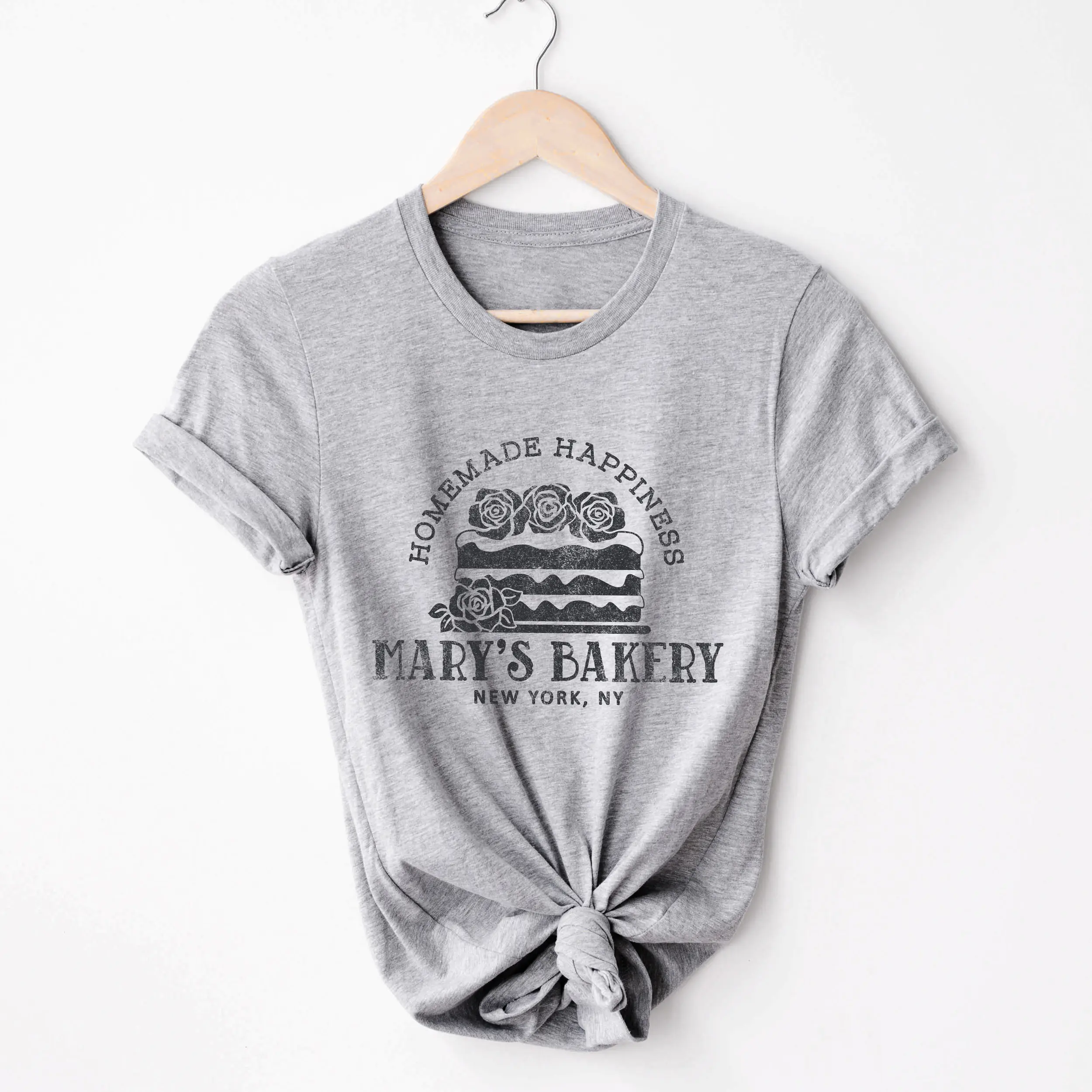 A Personalized Cake Baker Shirt in Athletic Heather