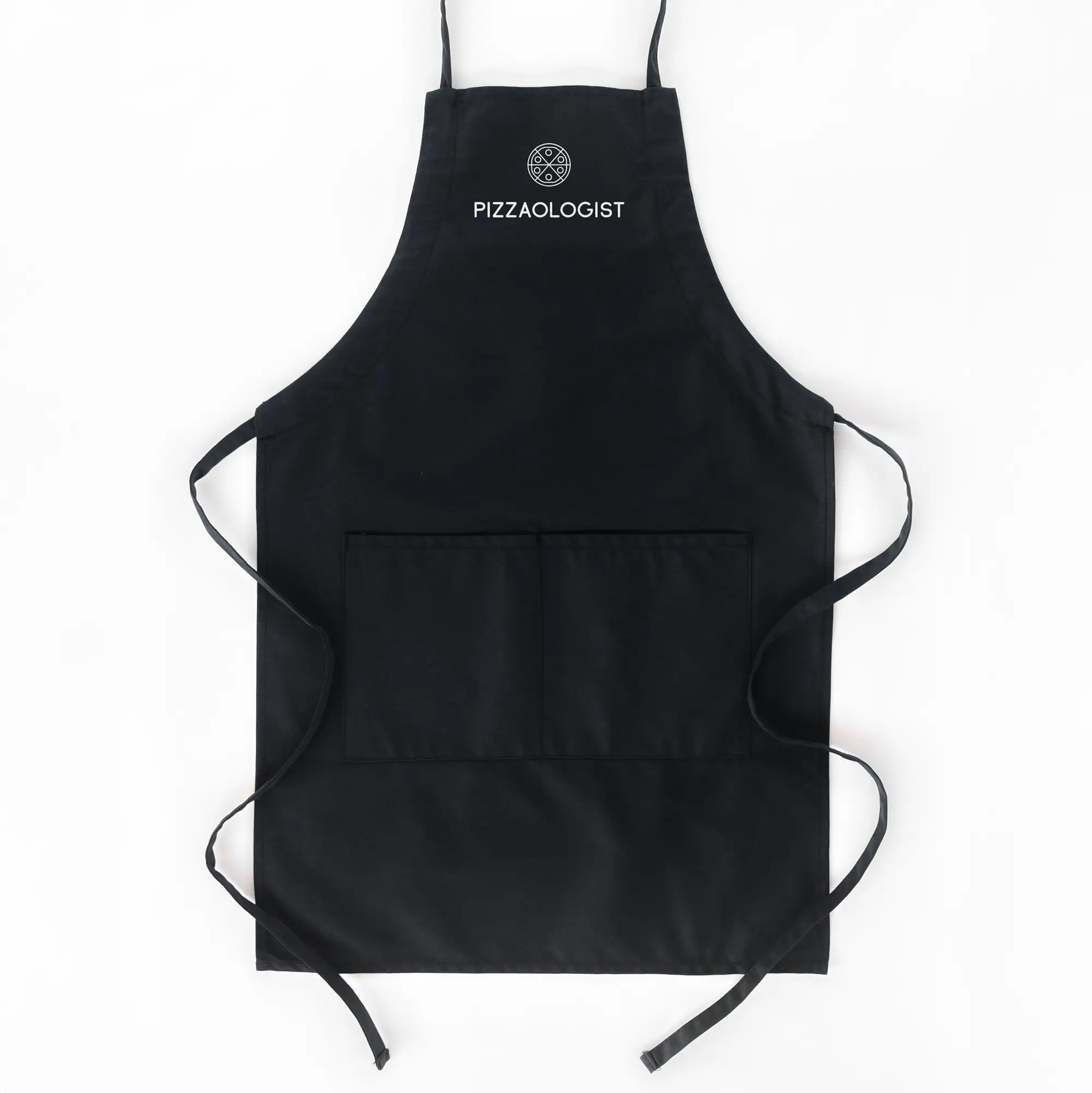 a Pizzaologist Butcher Apron in black