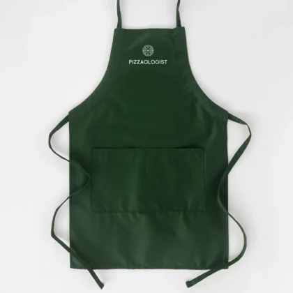 a Pizzaologist Butcher Apron in green