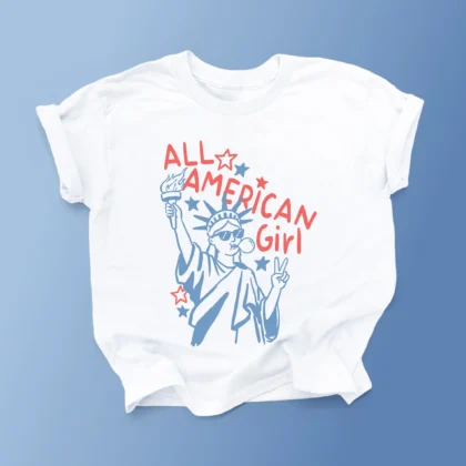an all american girl tee in white