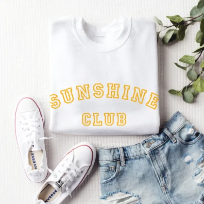 a Sunshine Club Sweatshirt in white