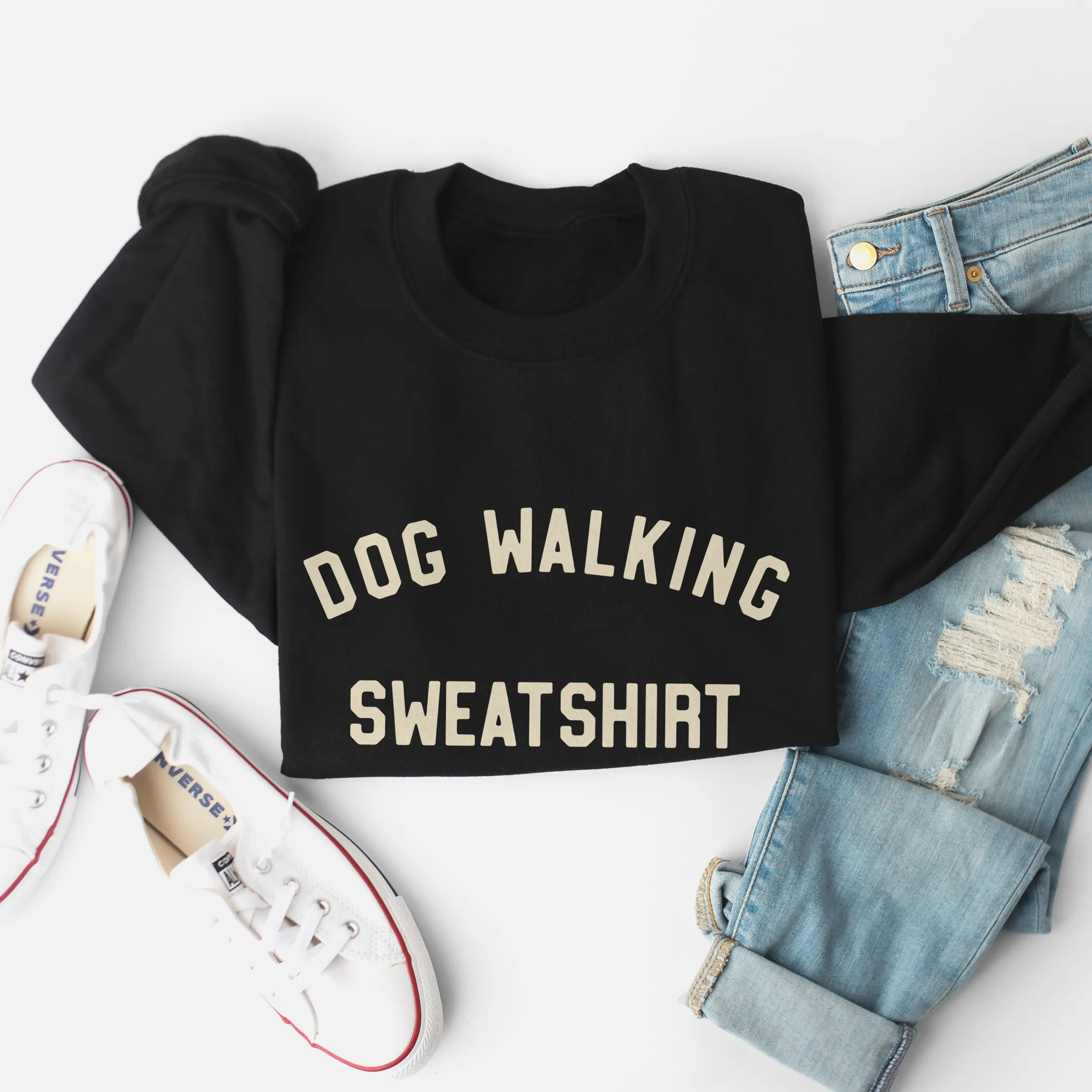a dog walking sweatshirt in black