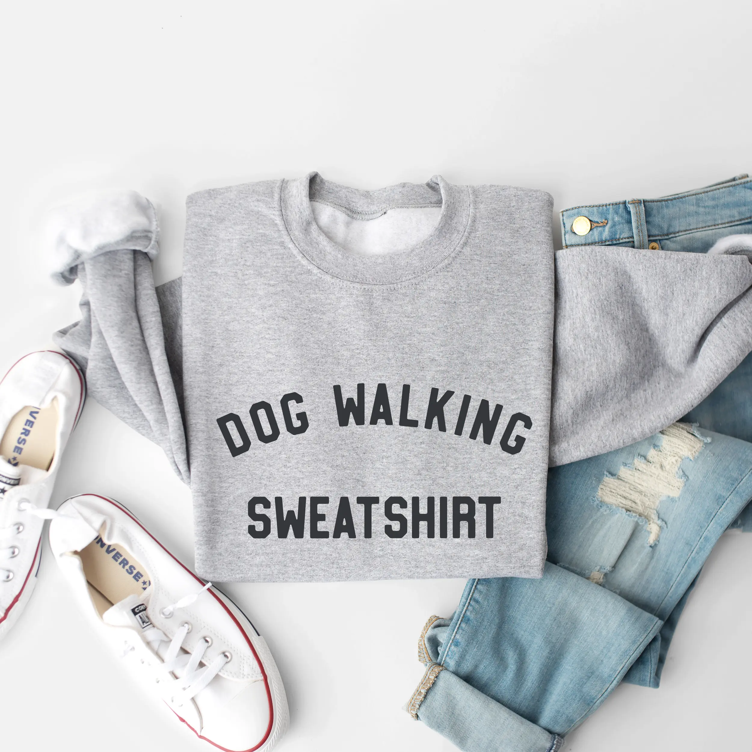 a dog walking sweatshirt in sport grey