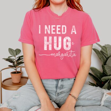 a woman wearing an I Need A Huge Margarita T-Shirt