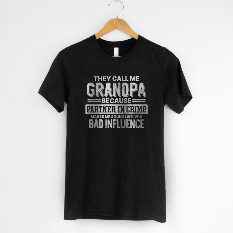a Partner In Crime Grandpa Shirt in black
